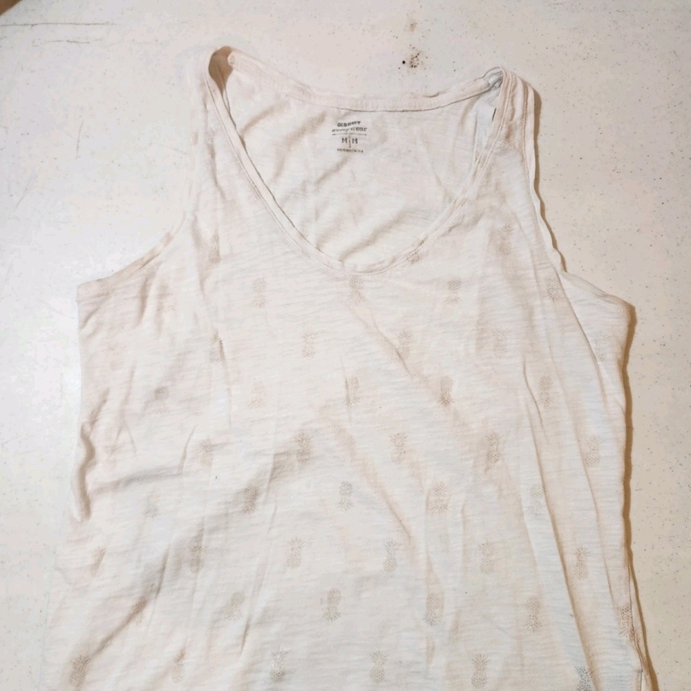Old Navy Cream Pineapple Tank Top